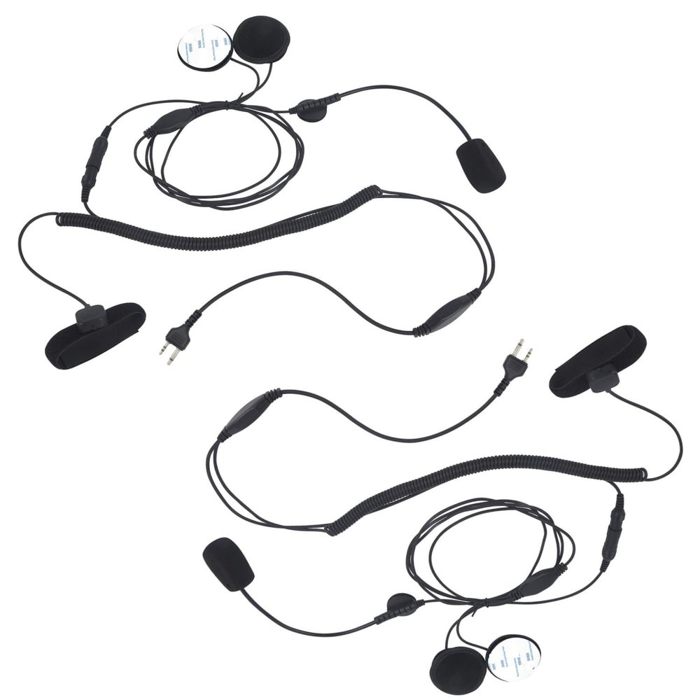 Pdflie Helmet Kit Earpiece Motorcycle Close Full Half Face Headset for Midland gxt1000 Radio Walkie Talkie (2Pack,Wired,Black)