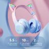 TSKVT Bluetooth Earphones, Cute Styling, Game Earphones Suitable for Smartphones Bluetooth 5.0, can be Connected and Used on Mobile Phones, Tablets, and Other Devices, (Purple) view 2