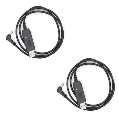 (2PCS) UV-5R USB Charger Cable UV-5R USB Charging Cable (2.5mm) [New Version 2026 ] for BaoFeng UV-5R UV-82 BF-F8HP UV-82HP UV-5X3 UV-5RE UV-S9 UV-9S Cord with Indicator Light(Not for Charging Base)