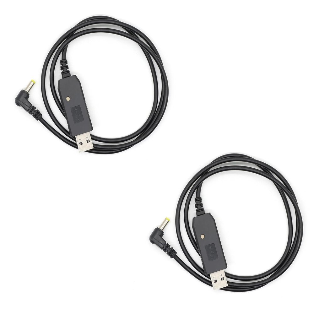 (2PCS) UV-5R USB Charger Cable UV-5R USB Charging Cable (2.5mm) [New Version 2026 ] for BaoFeng UV-5R UV-82 BF-F8HP UV-82HP UV-5X3 UV-5RE UV-S9 UV-9S Cord with Indicator Light(Not for Charging Base)