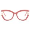 bullabulling Stylish Cat Eye Reading Glasses for Women Pearl Designer Blue Light Blocking Readers (pink, 2.75, multiplier_x) view 2