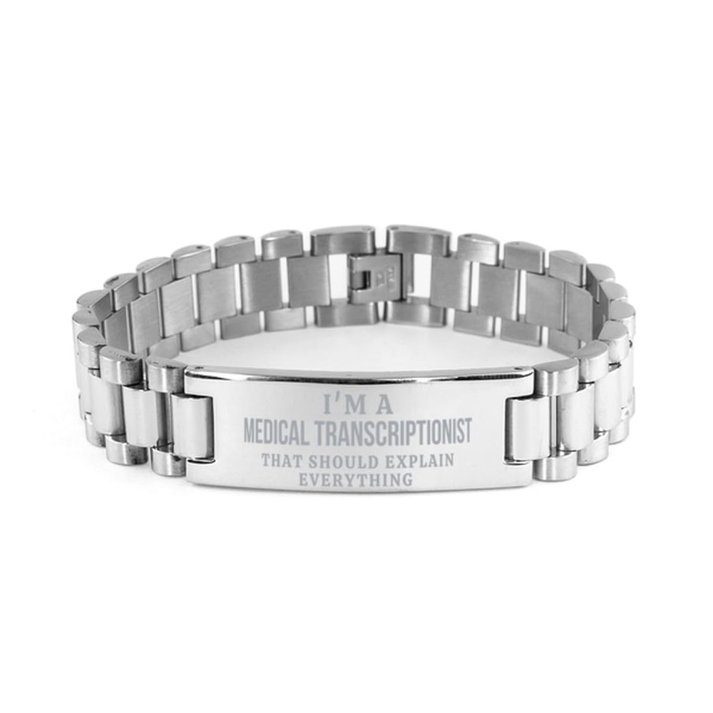 Funny Medical Transcriptionist Ladder Bracelet Gifts for Coworker, I'm a Medical Transcriptionist that should explain everything, Sarcasm Medical Transcriptionist Birthday Gifts For Men Women Friend