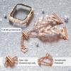 WINGLE Bling Band Case for Apple Watch Band Women 44mm SE 3/2/1 Series 6 5 4, Luxury Sparkle Rhinestone Crystal Metal Band Designer Chain Bracelet Diamond Screen Protector Case, 44 mm Rose Gold view 4