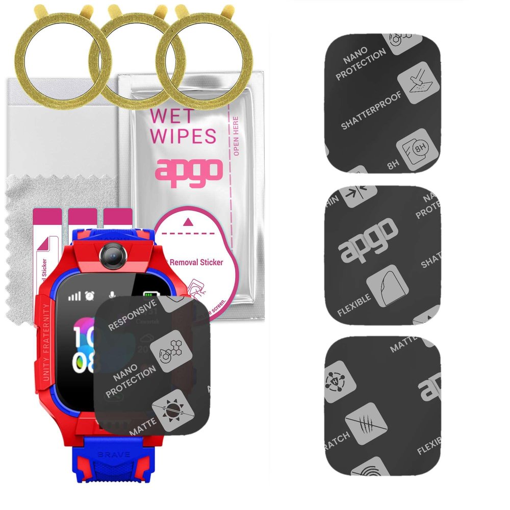 apgo 3x MATTE Hybrid protective glass compatible with GoGPS K24, flexible nano glass, great replacement for tempered glass, scratch-resistant, full glue