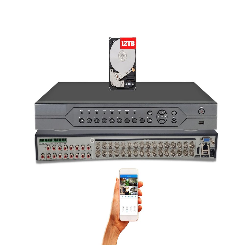 Evertech 32 Channel 12TB Recording Storage H.265 Surveillance Camera Digital Video Recorder