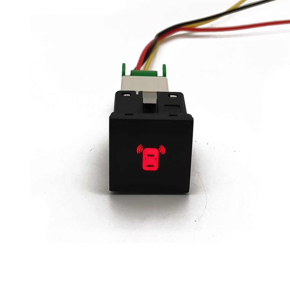 for VW6 Jetta 5 MK5 Caddy EOS Scirocco Car Red LED DRL Light Packing Radar Power On Off Camera Mirror Switch Button (Color : Radar)