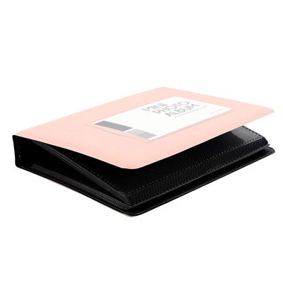 64 Pockets Mini Photo Album for Fujifilm7s/8/25/50s/90 Picture Case Storage, 3 Inch Mini Films Book(Pink colour)