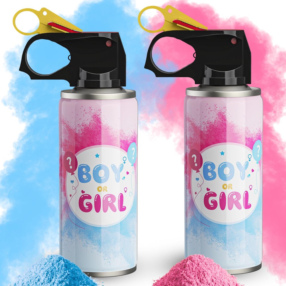 POPUPARTY Gender Reveal Fire Extinguisher Color Blasters Gender Reveal Spray Smoke, 1 Pink Blaster & 1 Blue Blaster for Baby Boy or Girl Gender Reveal Party