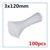 NORAZE 100PCS (Width 1.8mm) 3 X 60/80/100/120/150/200mm White Black Self Locking Nylon Cable Tie (Color : White, Size : 3 x 120mm) view 2
