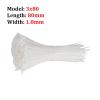 NORAZE Self-Locking Plastic Nylon Cable Tie 100 Pieces White Cable Tie Fastening Ring Cable Tie Set (Color : White, Size : 3x80 Width 1.8mm) view 2