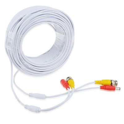 J-ZMQER 100ft White BNC Video Power Cable Compatible with Analog AHD CVI CCTV Camera DVR Kit