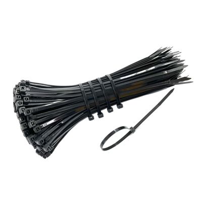 NORAZE Self-Locking Plastic Nylon Tie 100 PCS Black Cable Tie Fastening Ring Zip Wraps Strap Nylon Cable Tie Set (Color : Black, Size : 3x150mm)