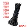 NORAZE Self-Locking Plastic Nylon Tie 100 PCS Black Cable Tie Fastening Ring Zip Wraps Strap Nylon Cable Tie Set (Color : Black, Size : 3x150mm) view 3