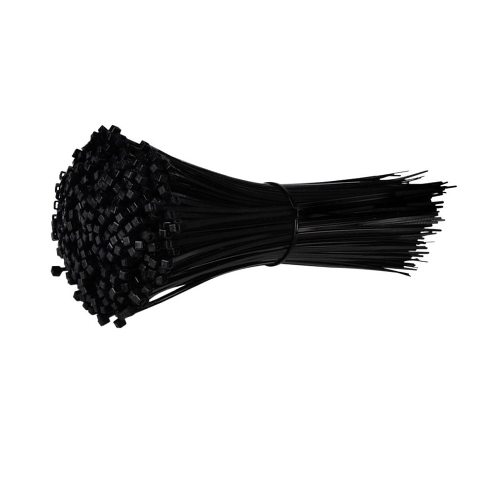 NORAZE Self-Locking Plastic Nylon Tie 100PCS Black 5X300cable Tie Fastening Ring 3X200 Cable Tie Set (Color : Black, Size : 4x150mm)