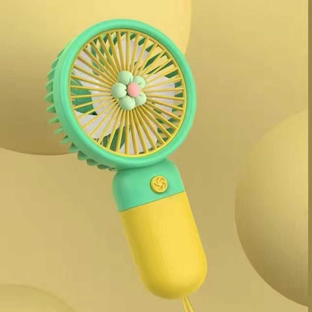 FRYSKY Fruit fan, flower small fan, summer small fresh portable portable small fan, USB storage fan Can Small flower [goose yellow]