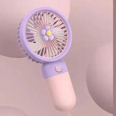 FRYSKY Fruit fan, flower small fan, summer small fresh portable portable small fan, USB storage fan Can Small flower Cherry blossom Powder