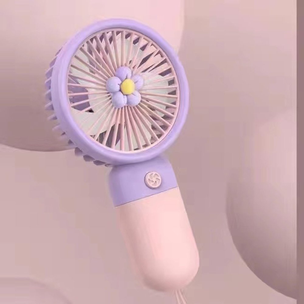 FRYSKY Fruit fan, flower small fan, summer small fresh portable portable small fan, USB storage fan Can Small flower Cherry blossom Powder