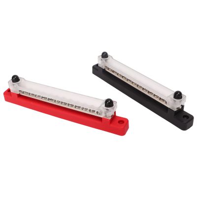 2pcs 12 Terminal Bus Bar 48V 150A Low Good Conductivity Power Distribution Block 12 Terminal Bus Bar Power Distribution Junction Post Power Distribution Terminal Power D