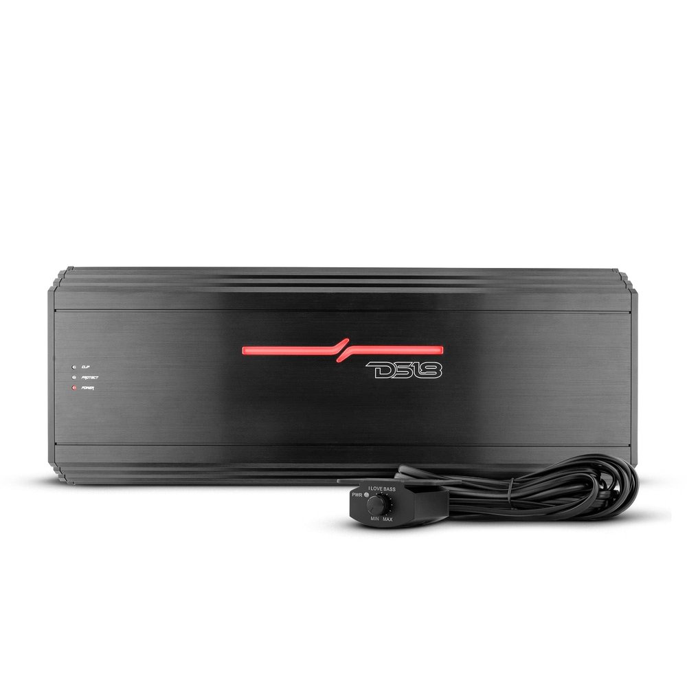 DS18 ZR2000.1D 1-Channel Class D Monoblock Amplifier  2000W RMS @ 1 Ohm, 6000W Peak | Subwoofer Audio Amp with LPF, Subsonic Filter, Bass Knob & LED Indicators (Renewed)