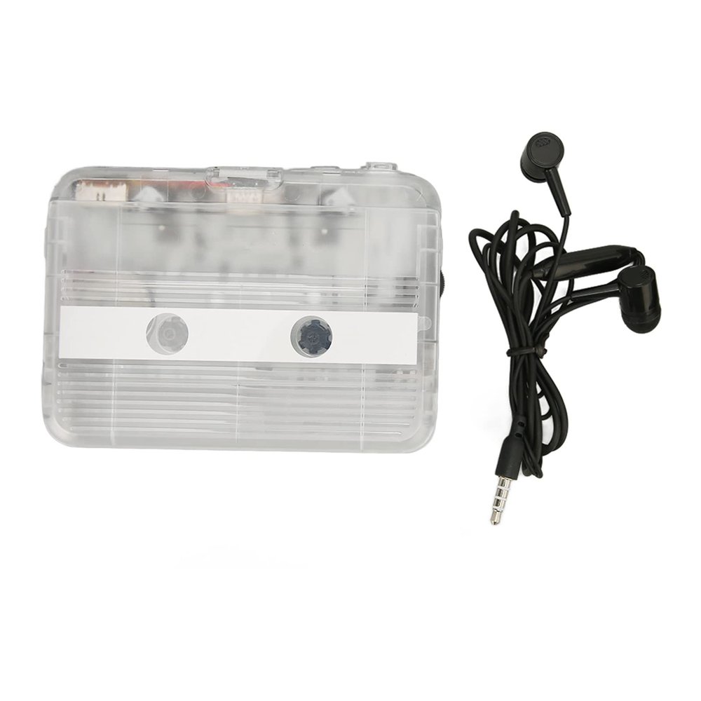 Tape to MP3 Converter, Portable Cassette Player Auto Tape Player Multifunction Transparent Cassette Player with 3.5mm Earphone Jack for Laptop PC