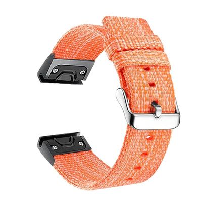 KAVJU 22mm Nylon Quick Easyfit Watchband for Garmin Fenix 7 6 5 Smart Watch Bracelet Strap For Fenix6 Pro/Fenix5 Plus/Instinct Correa (Color : Orange, Size : For Instinct)