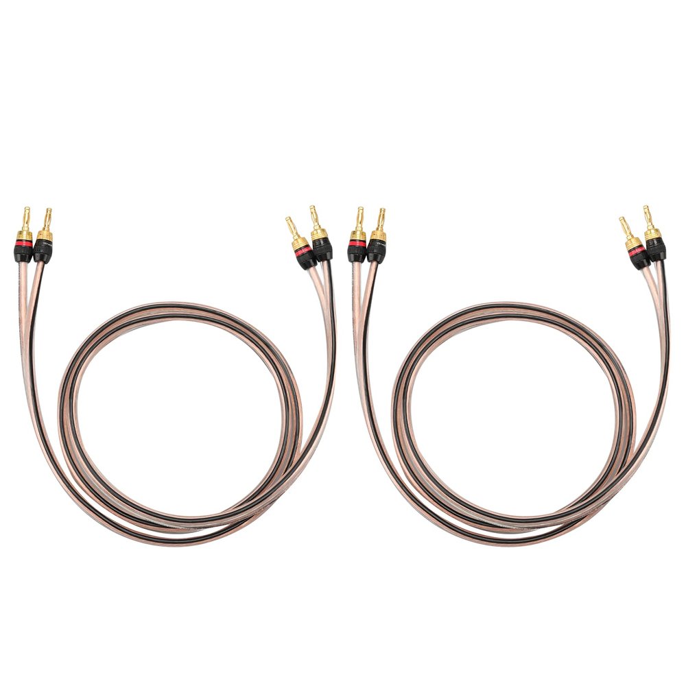 VKheroKV M-JP12 1pair Set Speaker Wire 24k Gold Plated connectors, 12AWG 5N OFC((99.999% Oxygen Free Copper Wire) M-JP12 (1.5M(4.92ft), Banana Plug Banana Plug)
