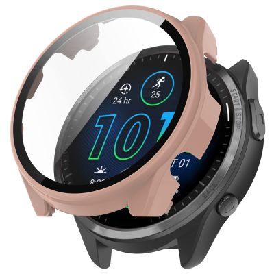 [2-Pack] Senter Case Cover for Garmin Forerunner 965 case, Hard PC Bumper Tempered Glass Anti Protective Case Compatible with Garmin Forerunner 965 Smart Watch
