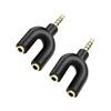 Sairps Headphone mic Splitter Mini U Shape Stereo trrs Splitter Microphone 1 Male to 2 Female AUX Audio Converter-2 Pack view 1