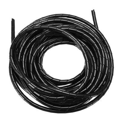 5M/10M Spiral Wrapping Wire Organizer Sheath Tube Flexible Manage Cord 6mm Wire Cable Sleeves for PC Computer Home (Color : Black, Size : 10M)