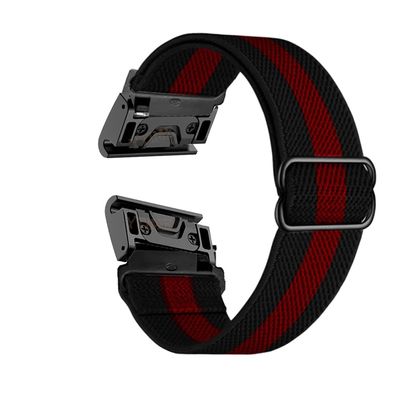 GUMMMY 26mm Nylon Loop Watchband Strap for Garmin Fenix 5X Watch Quick Fit Wrist Band Belt For Garmin Fenix 5 Fenix5 Plus 22mm Straps (Color : Blackredblack, Size : For Fenix 5)