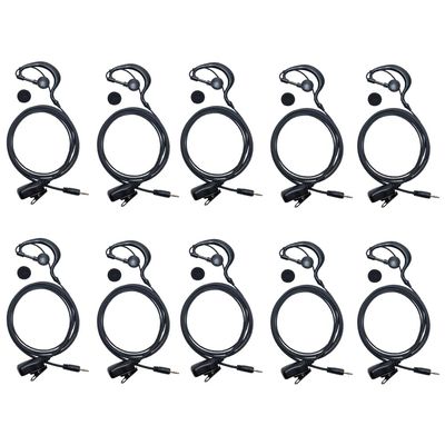 TDYU G Shape Earpiece Walkie Talkie Headset with Mic PTT Compatible with Cobra Microtalk PX650 Cxt195 Cx112 PX655 ACXT1035r ACXT145 ACXT545 RX385 RX685 Two Way Radio 10Pack
