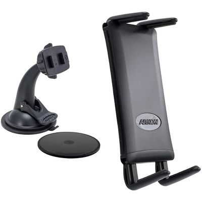 ARKON Replacement Upgrade or Additional Windshield Dashboard Sticky Suction Mount for Dual T Holders - Black & Phone and Midsize Tablet Holder for iPhone X 8 7 6S Plus iPad Mini Black