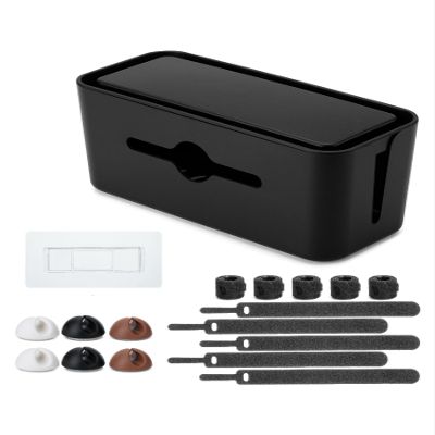 Bates- Cable Management Box, Medium, Cable Organizer Box, Cord Organizer Box, Cable Box Organizer, Cord Management Box, Cord Hider Box, Cord Box for Wires on Floor, Power Strip Cover Box Baby Proof