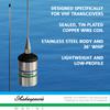 Shakespeare 5241-R Low Profile 3' VHF Marine Antenna & PL-258-CP-G Marine Center Pin Spice Connector, Gold view 4
