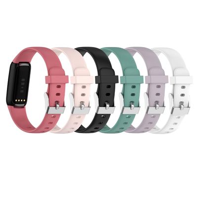 (6-Pack) Bands Straps intended for Fitbit Luxe Strap, Classic Replacement Soft Silicone Sport Bands Wristband Colorful Arm Band for Luxe Activity Tracker (Small, All 6 Colors A)