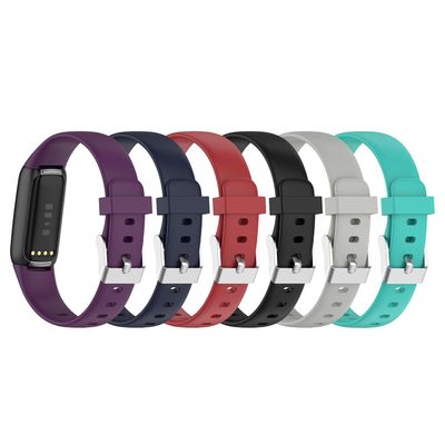 (6-Pack) Bands Straps intended for Fitbit Luxe Strap, Classic Replacement Soft Silicone Sport Bands Wristband Colorful Arm Band for Luxe Activity Tracker (Small, All 6 Colors B)