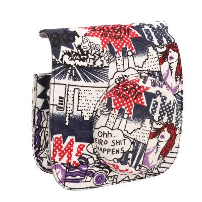 Camera Storage Case, Button Flap 14x13x6cm Camera Protective Bag Comic Style for Fuji Mini 8 9