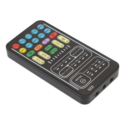 Sound Changer, Mini Sound Card Lightweight One Key Voice Change Universal LED Light for Computer (I9 English Edition)