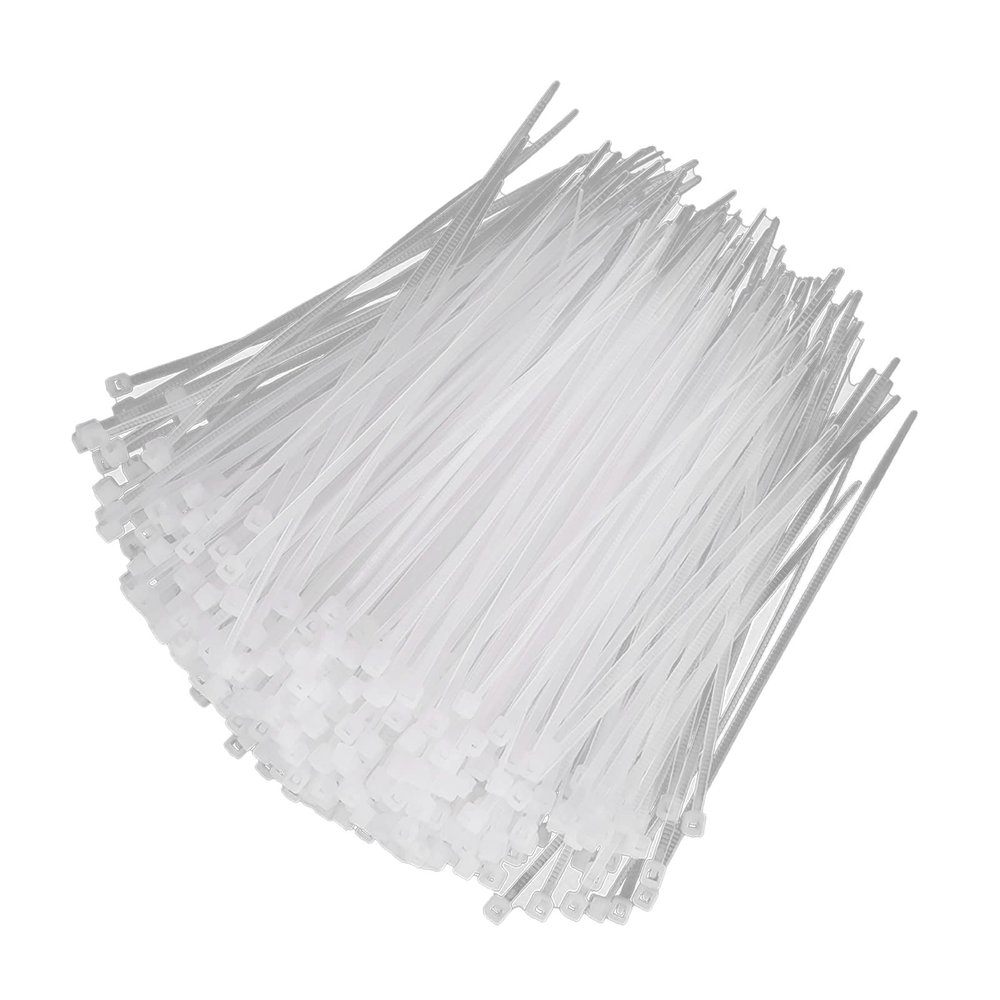 1000Pcs Nylon Cable Zip Ties, Self Locking Wire Cable Zip Plastic Wire Ties White Standard Nylon Tie Straps Tie Fasten Wrap for Home Office Garden Workshop Indoor Outdoor Use (3x100mm)