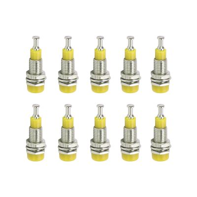 10set 2mm Plated Banana Female Jack Socket Panel Mount Binding Post for Electronic Equipment (Yellow)