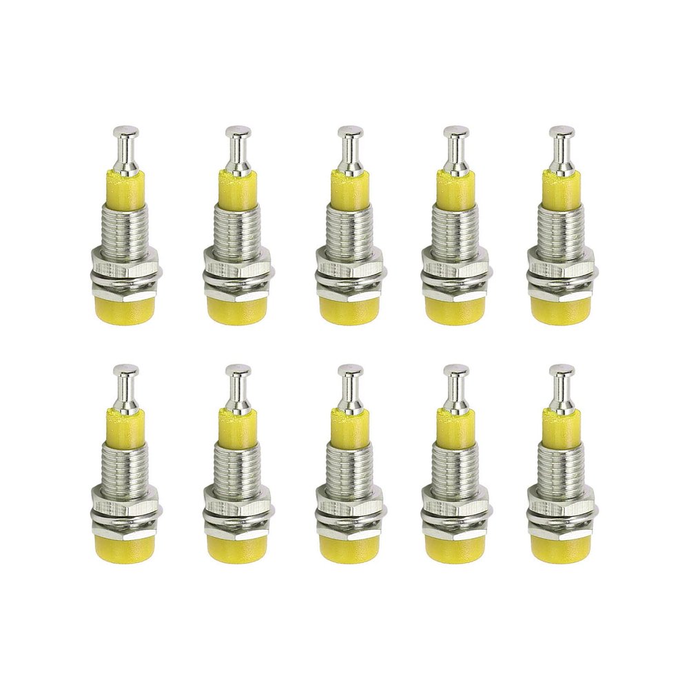 10set 2mm Plated Banana Female Jack Socket Panel Mount Binding Post for Electronic Equipment (Yellow)