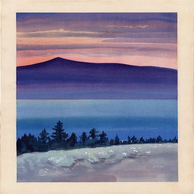 Evening Glow at Mono Lake : 1930 : Chiura Obata : Archival Quality Art Print