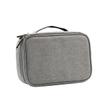 CAXUSD Double Layer Electronic Accessories Storage Bag Kit Compact Travel Organizer Case for Cables u Disks Power Banks and Gadgets Gray view 1