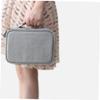 CAXUSD Double Layer Electronic Accessories Storage Bag Kit Compact Travel Organizer Case for Cables u Disks Power Banks and Gadgets Gray view 3