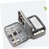 CAXUSD Double Layer Electronic Accessories Storage Bag Kit Compact Travel Organizer Case for Cables u Disks Power Banks and Gadgets Gray view 4