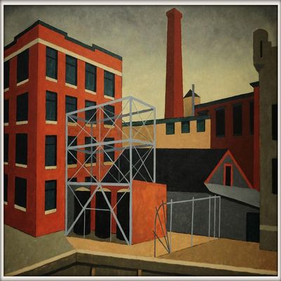 Niles Spencer : Water Front Mill : Archival Quality Art Print