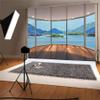 AOFOTO 15x10ft Business Office Sash Window Backdrop Seaview Room French Window Photography Background Wood Floor Casement Work at Home Interior Decor Photo Studio Props Success Job Man Vinyl Wallpaper view 3