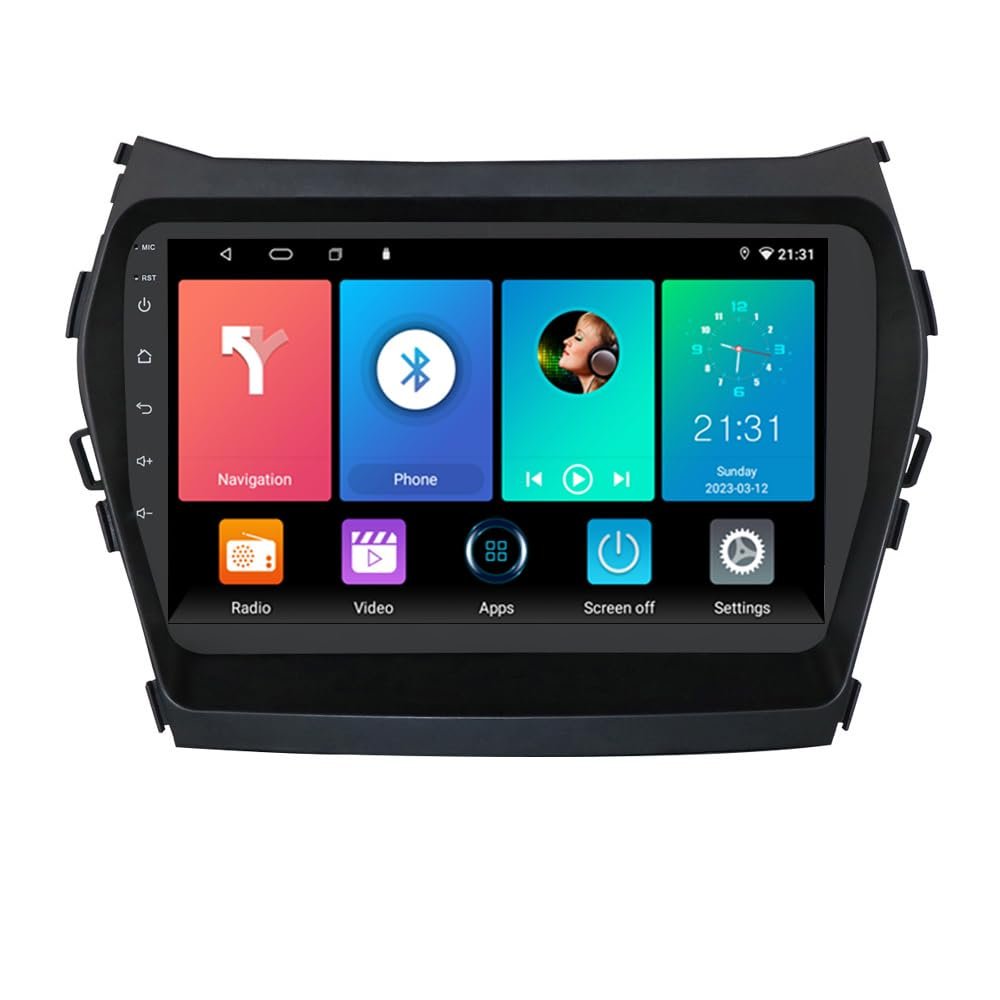 XISEDO for Hyundai Santa Fe 2013-2018 Car Radio Stereo Carplay IPS Android Car Stereo 9" in-Dash Head Unit WiFi GPS Navigation Steering Wheel Control RAM 6G ROM 128G
