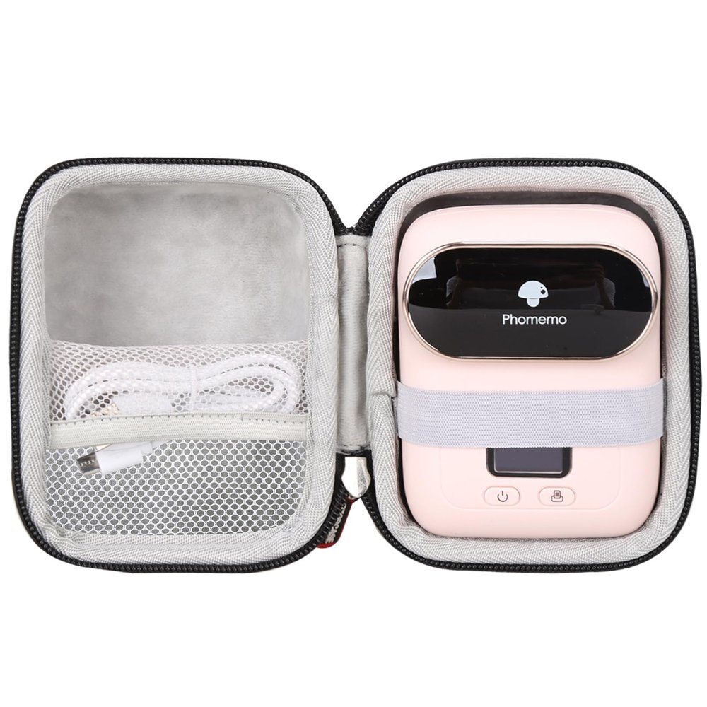 T2BTHRS Hard EVA Storage Case for Phomemo M110, M110S, M02, M02S Label Printer - Portable Mini Bluetooth Thermal Label Maker
