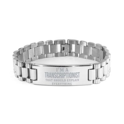 Mugart Funny Transcriptionist Ladder Bracelet Gifts for Coworker, I'm a Transcriptionist That Should Explain Everything, Sarcasm Transcriptionist Birthday Gifts for Men Women Friend Holiday